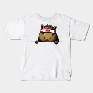 Sneaky japanese Capybara so cute Kids T-Shirt